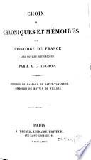 Choix de chroniques et mémoires sur l'histoire de France, 5