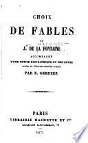 Choix de fables de J. de La Fontaine
