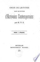 Choix de lectures dans les oeuvres d'écrivains contemporains, par XYZ