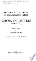 Choix de lettres (1778-1817)