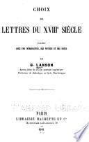 Choix de lettres du XVIIIe siècle