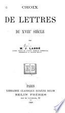 Choix de lettres du XVIIIe siècle