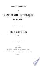 Choix de mémoires