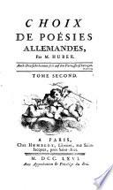 Choix De Poésies Allemandes
