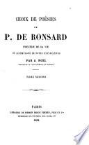 Choix de poésies de P. de Ronsard