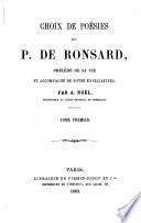 Choix de poésies de P. de Ronsard