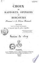 Choix de rapports, opinions et discours prononcés à la tribune nationale depuis 1789 jusqu'à ce jour