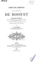 Choix de sermons de la jeunesse de Bossuet