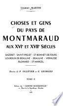 Choses et gens du pays de Montmaraud aux XVIe et XVIIe siècles