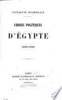 Choses politiques d'Egypte, 1883-1895