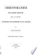 Chrestomathie de l'ancien français (VIIIe-XVe siècles)