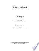Christian Boltanski, Catalogue