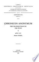 Chronicon anonymum pseudo-Dionysianum vulgo dictum II