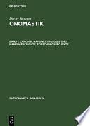 Chronik, Namenetymologie und Namengeschichte, Forschungsprojekte