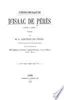 Chronique d'Isaac de Pérès (1554-1611)