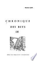 Chronique des beys de Constantine