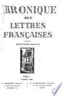 Chronique des lettres françaises