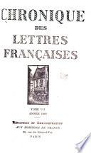 Chronique des lettres françaises