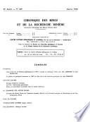 Chronique des mines et de la recherche minière