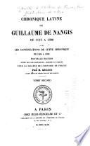 Chronique latine de Guillaume de Nangis de 1113 à 1300