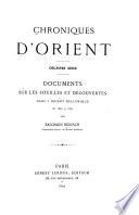 Chroniques d'Orient, 2. serie