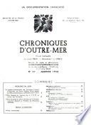Chroniques d'Outre-Mer; Études et Informations