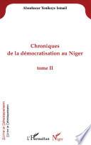 Livre Chroniques de la démocratisation au Niger