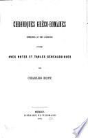 Chroniques gréco-romanes inédites ou peu connues