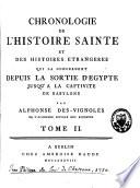 Chronologie de l'histoire sainte et des histoires étrangères qui la concernent