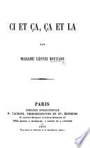 Ci et ça, ça et là. [Ideas of moral philosophy and social progress.]