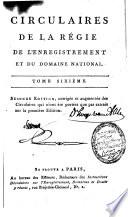 Circulaires de la régie de l'enrégistrement et du domaine national