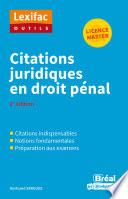Citations juridiques en droit pénal - Licence, Master