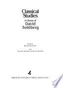 Classical Studies in Honor of David Sohlberg
