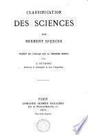 Classification des sciences. Traduit de l'anglais sur la troisième édition par F. Réthoré
