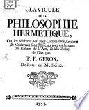 Clavicule de la philosophie hermetique