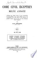 Code civil égyptien mixte annoté