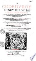 Code de Henri III Roy de France