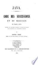 Code des successions et du mariage en usage à Java