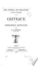 Code fd́eéral des obligations (version française)