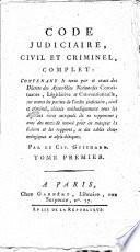 Code judiciaire, civil et criminel