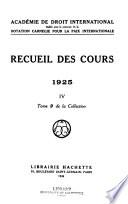 Collected courses of the Hague Academy of International Law