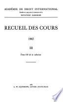 Collected courses of the Hague Academy of International Law