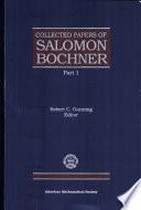 Collected Papers of Salomon Bochner