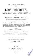 Collection complète des lois, décrets d'intérêe général, traités internationaux, arrêtés, circulaires, instructions, etc