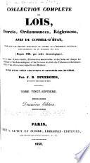 Collection complète des lois, décrets d'intérêe général, traités internationaux, arrêtés, circulaires, instructions, etc