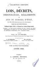 Collection complète des lois, décrets d'intérêt général, traités internationaux, arrêtés, circulaires, instructions, etc