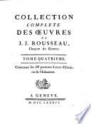 Collection complète des oeuvres de J.J. Rousseau, citoyen de Genève