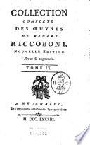Collection complete des œuvres de Madame Riccoboni