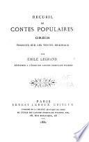 Collection de contes et chansons populaires: Recueil de contes populaires grec