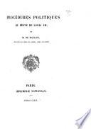 Collection de documents inédits sur l'histoire de France